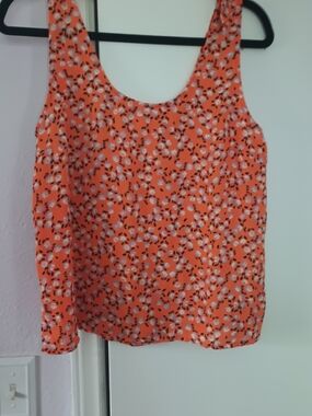 SO Orange Floral Scoop Neck Camisole